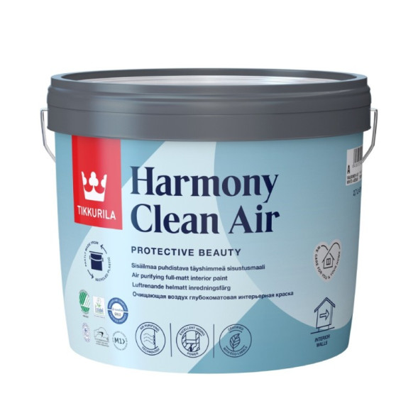 Экологичная краска для внутренних работ Tikkurila Harmony Clean Air белая 2.7л