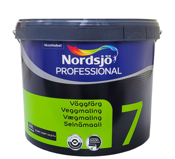 Nordsjo Professional 7 черная краска матовая для стен и потолка 10л