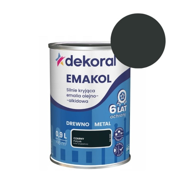 Decoral Emacol алкідна емаль чорна 0.9л