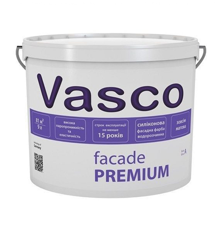 Vasco Facade Premium силікон-модифікована фасадна фарба 9л