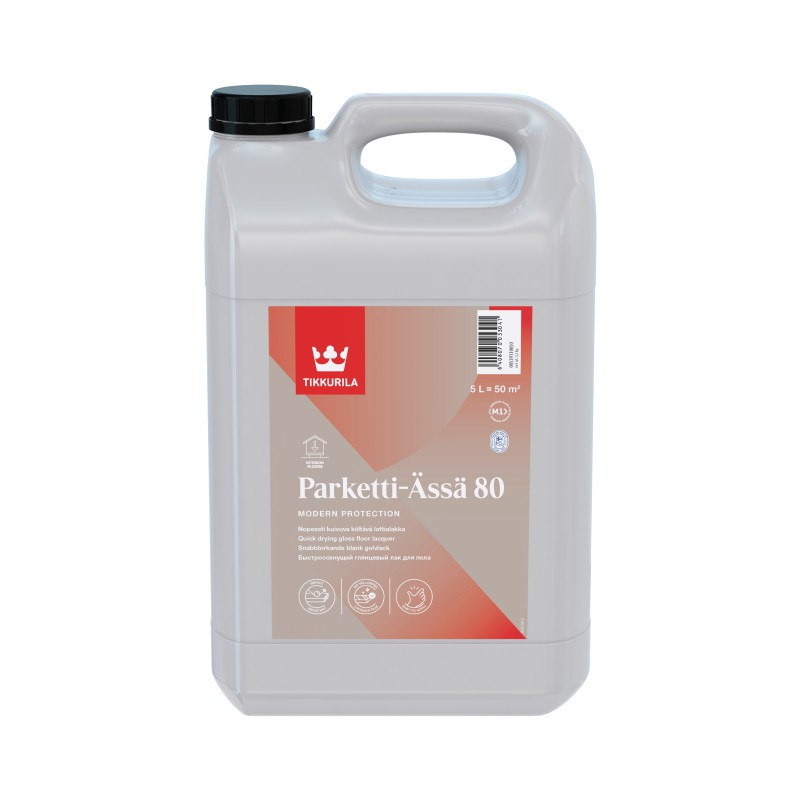 TIKKURILA Parketti Assa 80 глянцевый лак для деревянных поверхностей 5л