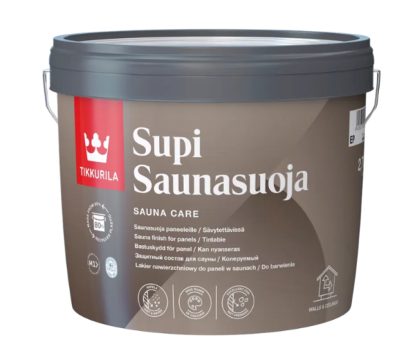 Tikkurila Supi Saunasuoja захисний засіб для обробки стель та стін душових, парильних і роздягальних в лазні 2.7л
