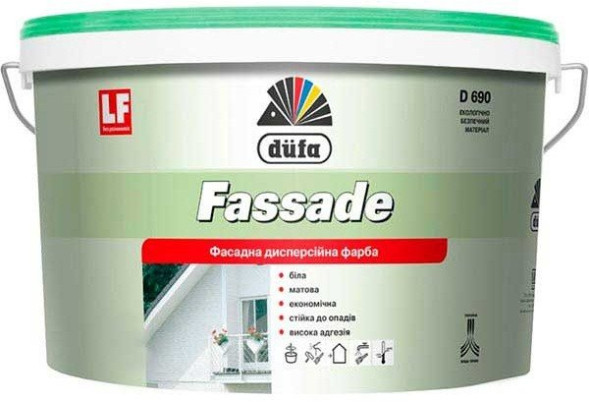 Dufa Fassade D690 акрилова фарба для внутрішніх та зовнішніх робіт 10л