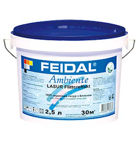 Feidal Ambiente Wandlasur Flitereffekt декоративна блакить з блиском 2,5л