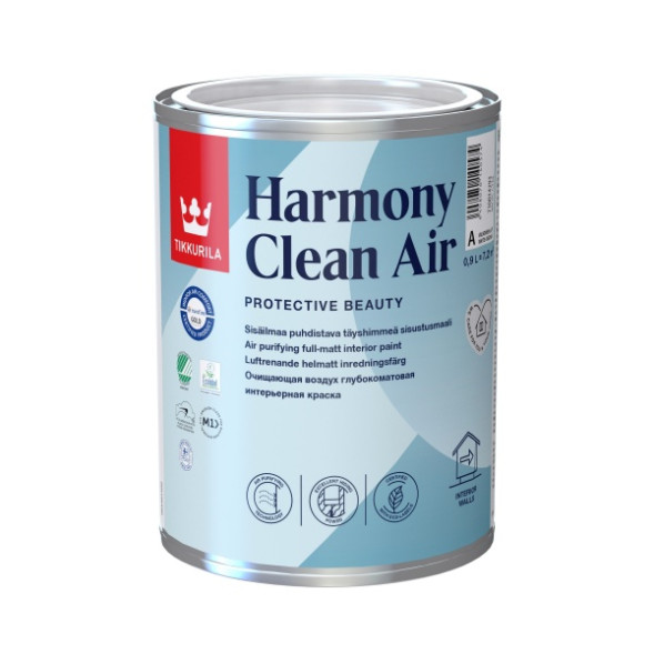 Краска акрилатная TIKKURILA Harmony Clean Air глубокий мат 0,9л