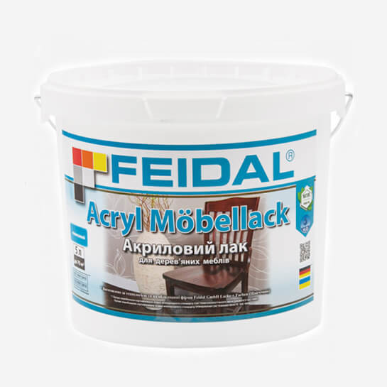 Feidal Acryl Mobellack лак для дверей, вікон, дерев'яних меблів 5л