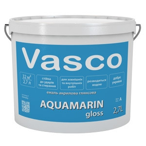 VASCO AQUAMARIN акриловая эмаль для внутренних и наружных работ 2,7л