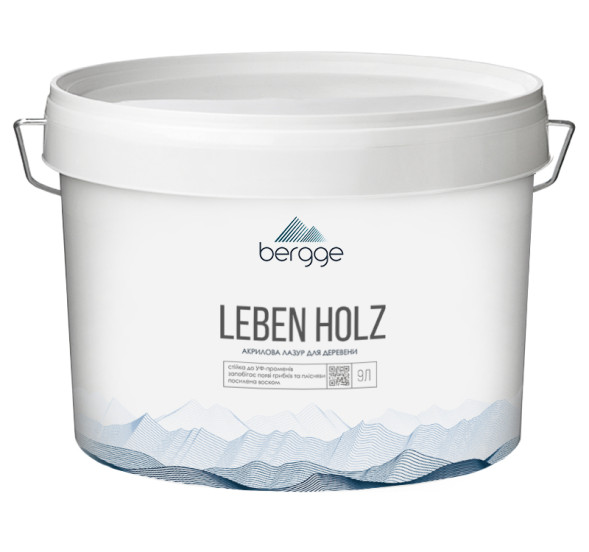 Bergge Leben Holz акрилова лазур для захисту дерев’яних поверхонь 9л