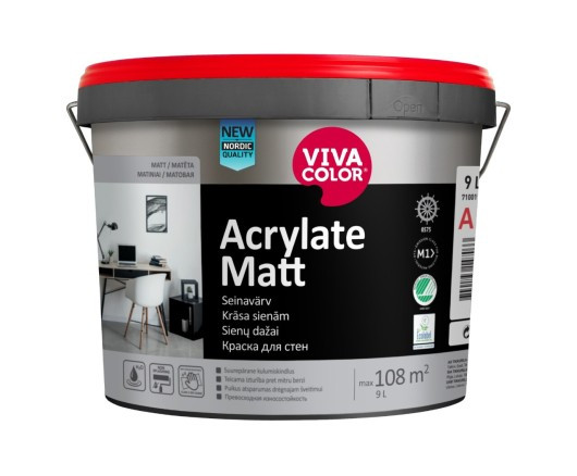 Vivacolor Acrylate Matt влагостойкая акрилатная краска для внутренних работ 2.7л