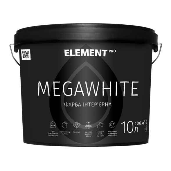 MEGAWHITE ELEMENT PRO латексна інтер'єрна фарба 15л