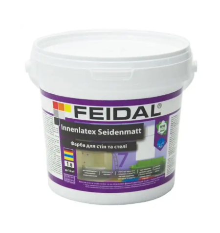 Краска для шпаклевки Feidal Innenlatex Seidenmatt 1л