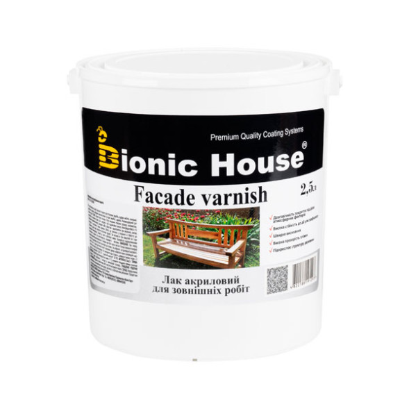 Bionic House Facade Varnish лак для зовнішніх робіт по дереву