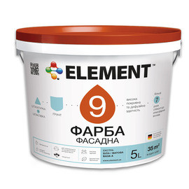 ELEMENT 9 Екстра стійка фасадна фарба 10л