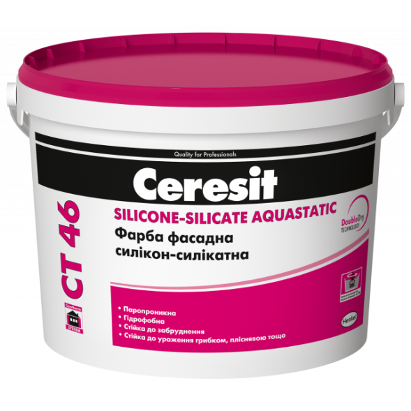 Ceresit CT 46 Sil-Sil Aquastatic Фарба фасадна силікон-силікатна 10л