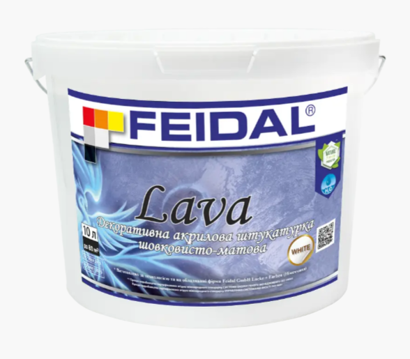 Штукатурка декоративная матовая Feidal Lava тонкослойная 5л