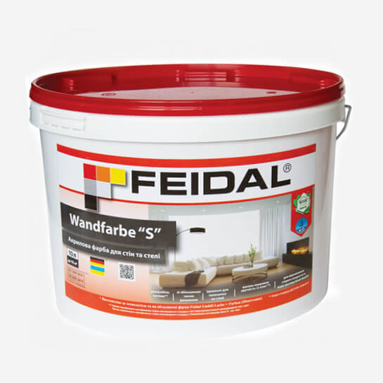 Feidal Wandfarbe "S" акриловая краска для стен и потолков 10л