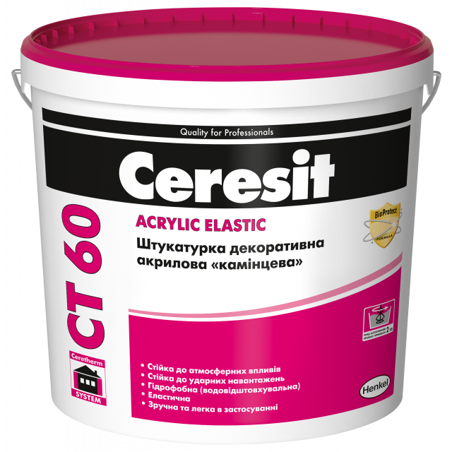 Ceresit CT 60 акрилова штукатурка з камінцевою структурою для стін 25кг