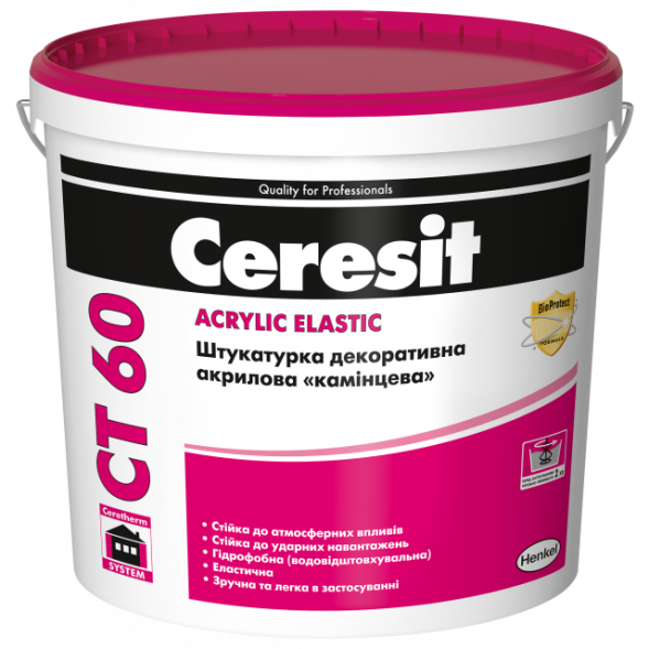 Ceresit CT 60 акрилова штукатурка з камінцевою структурою для стін 25кг