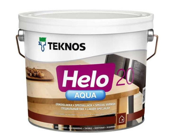 Teknos Helo Aqua 20 напівматовий водорозчинний лак 9л