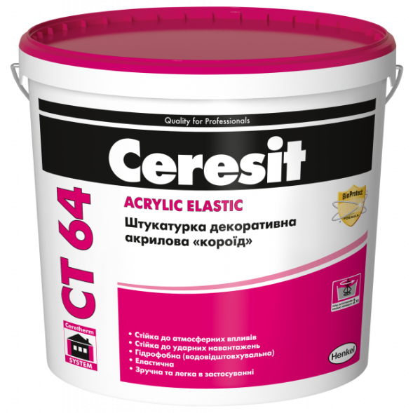 Ceresit CT 64 декоративная штукатурка для минеральных оснований «короед» 25кг