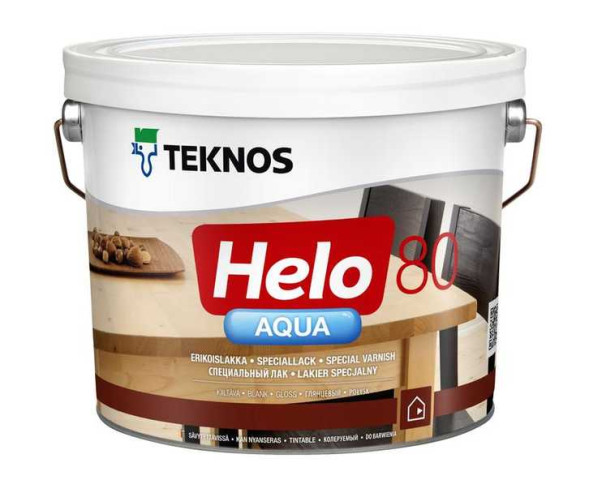 Teknos Helo Aqua 80 глянцевый водоразбавляемый лак 9л 