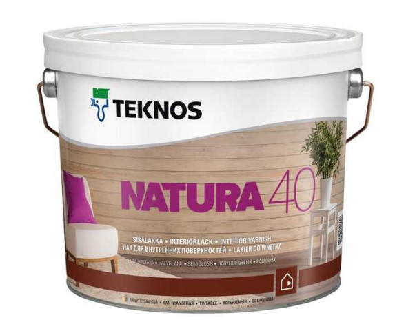 Teknos Natura 40 водоразбавляемый акриловый лак 9л