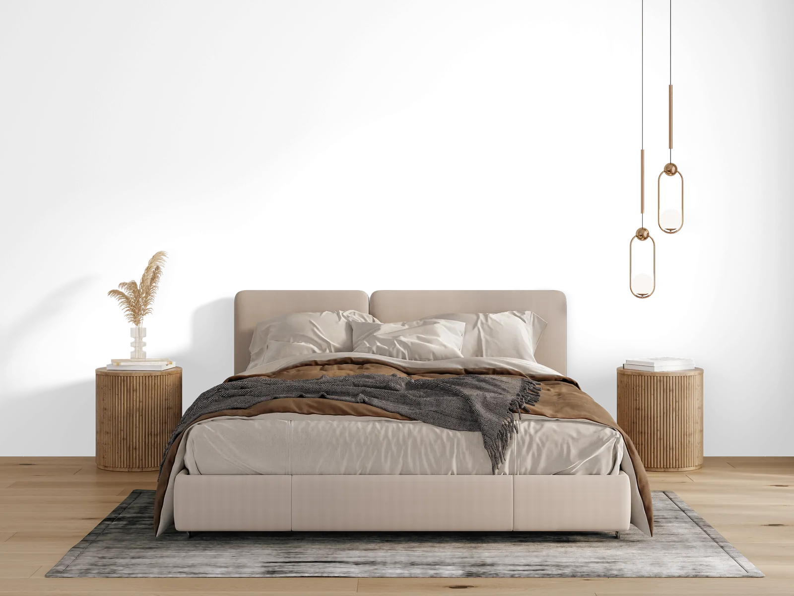 Цвет Цвет RAL 360 40 50 из каталога RAL Design на стене спальни при дневном свете
